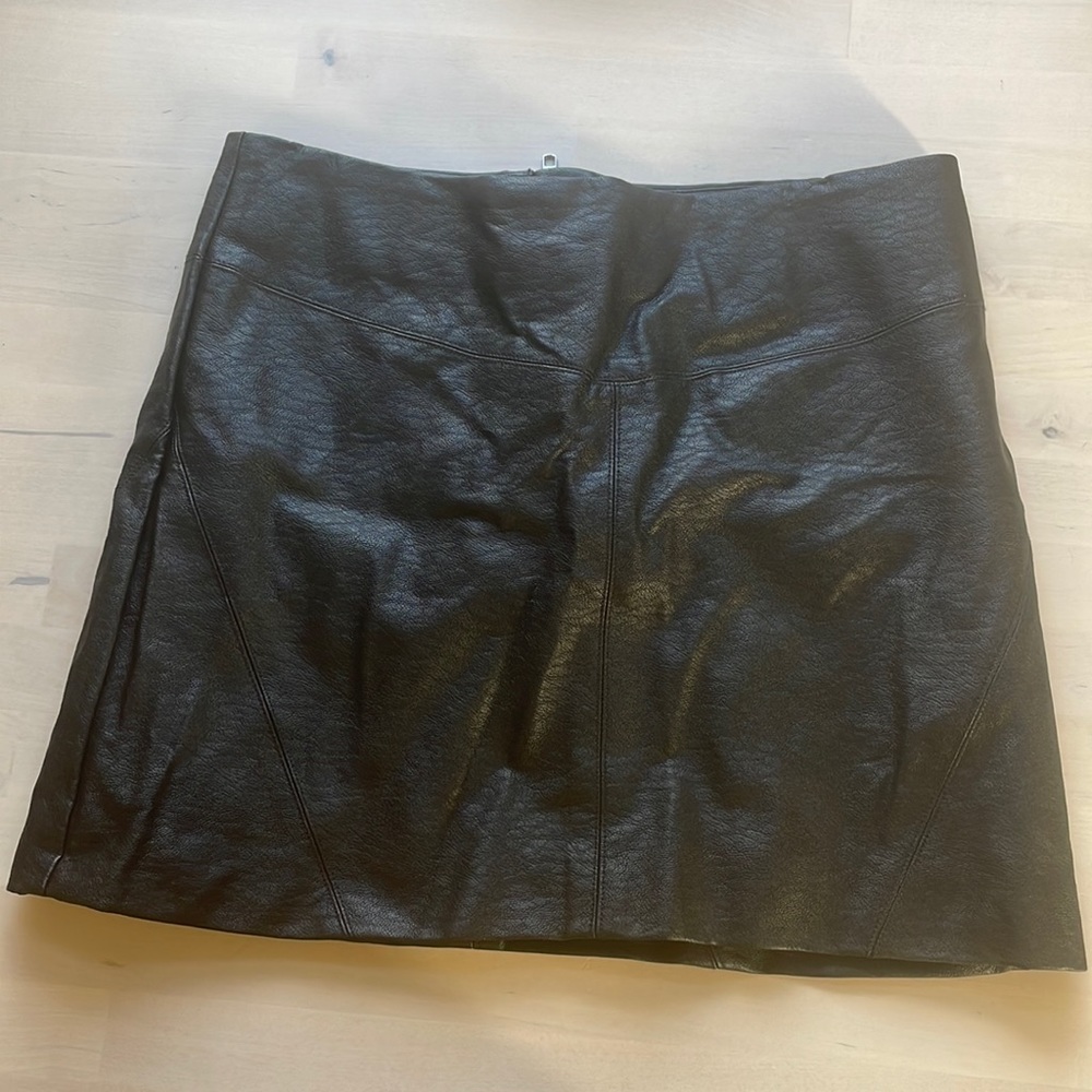 Black vegan leather skirt